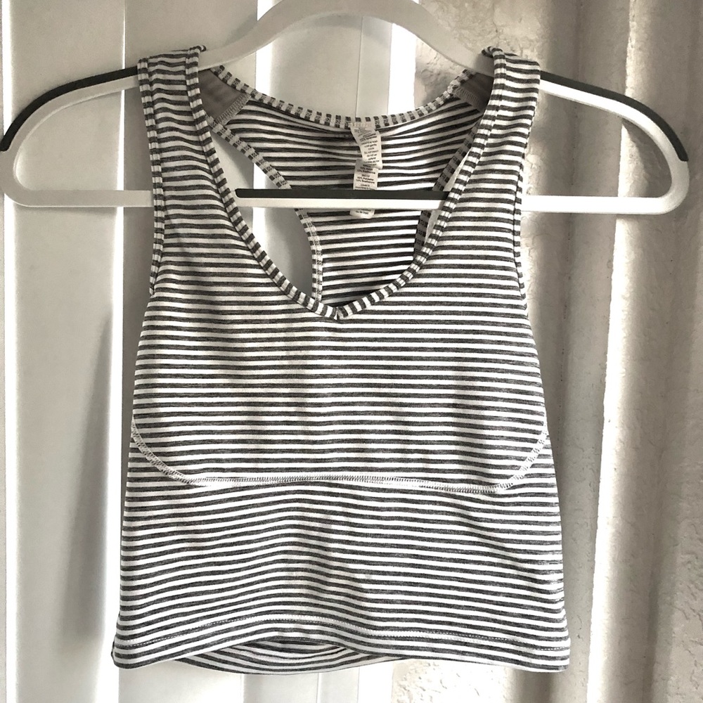 Cropped striped athletic top